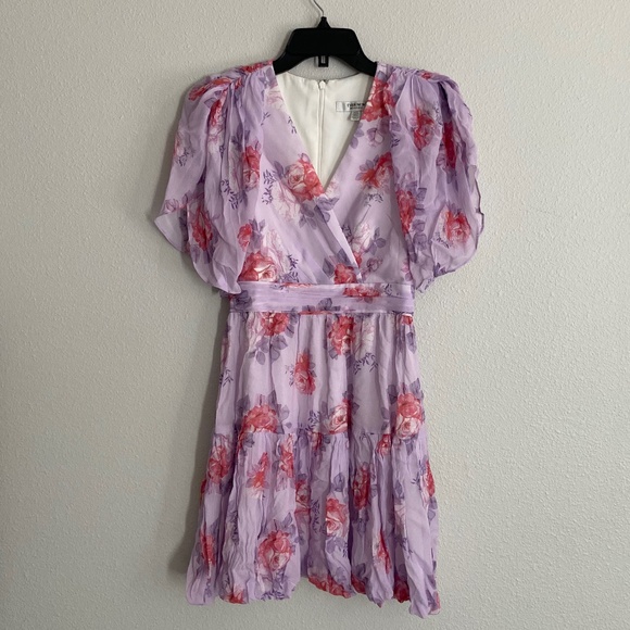 Ever New Melbourne Lavender Floral Mini Dress 2 - Picture 1 of 4